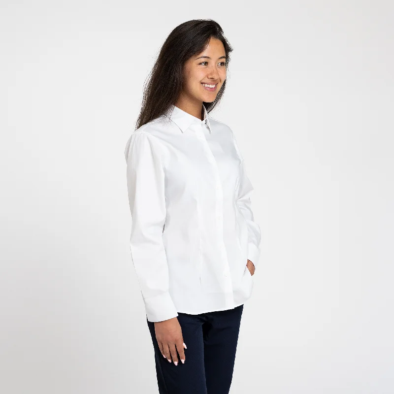 Women's White Coolmax Dress Shirt