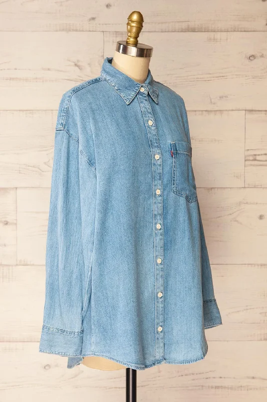 Workington | Oversized Blue Denim Shirt