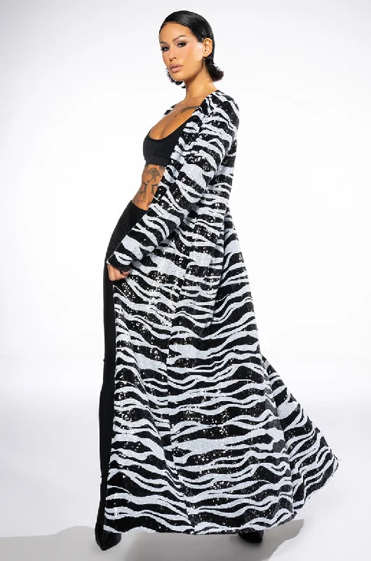 ZEBRA SEQUIN DUSTER