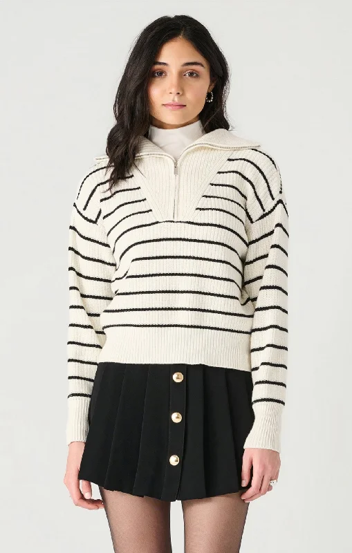 Dex Striped Half Zip Sweater