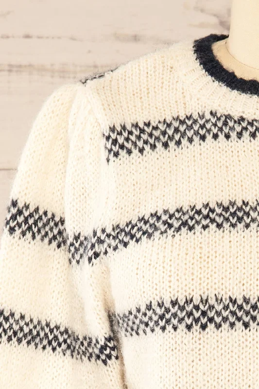 Dudley Ivory | Knit Striped Sweater