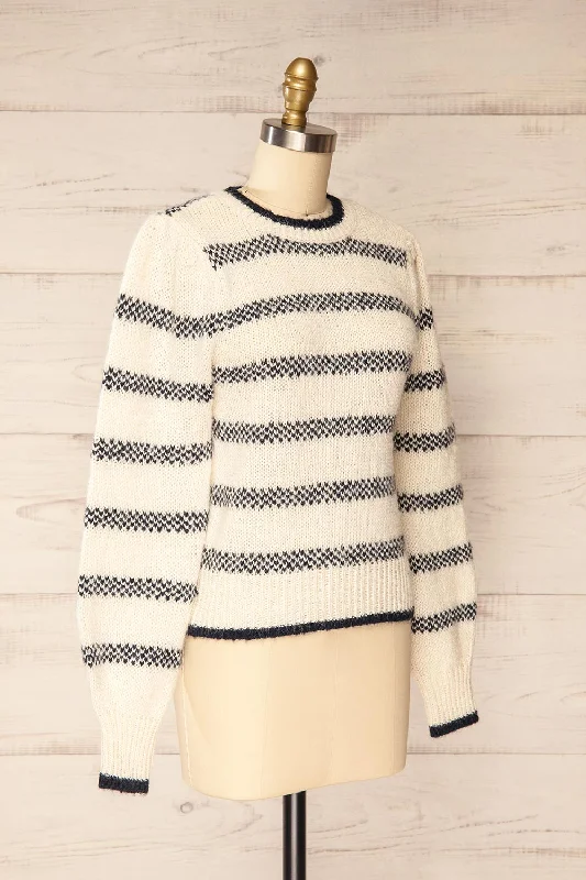 Dudley Ivory | Knit Striped Sweater