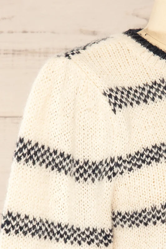 Dudley Ivory | Knit Striped Sweater