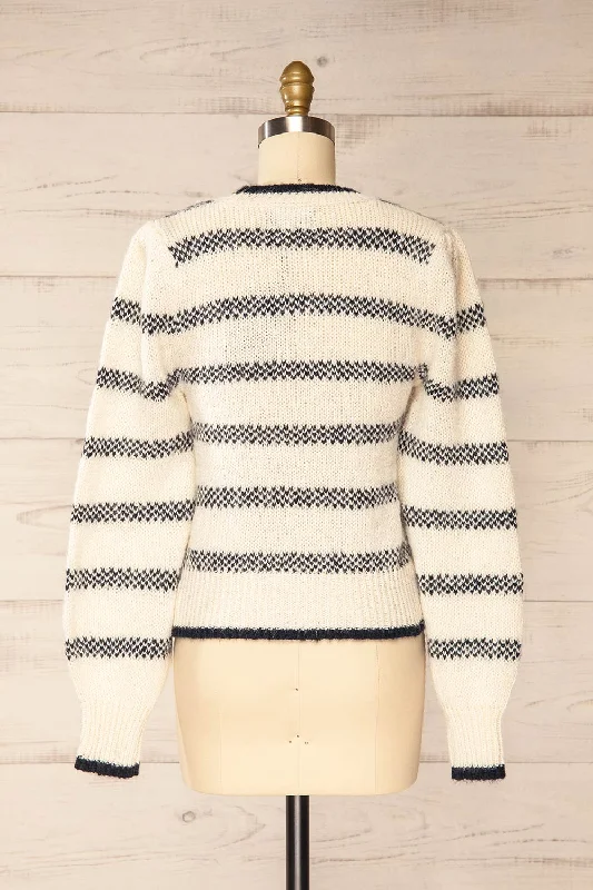 Dudley Ivory | Knit Striped Sweater