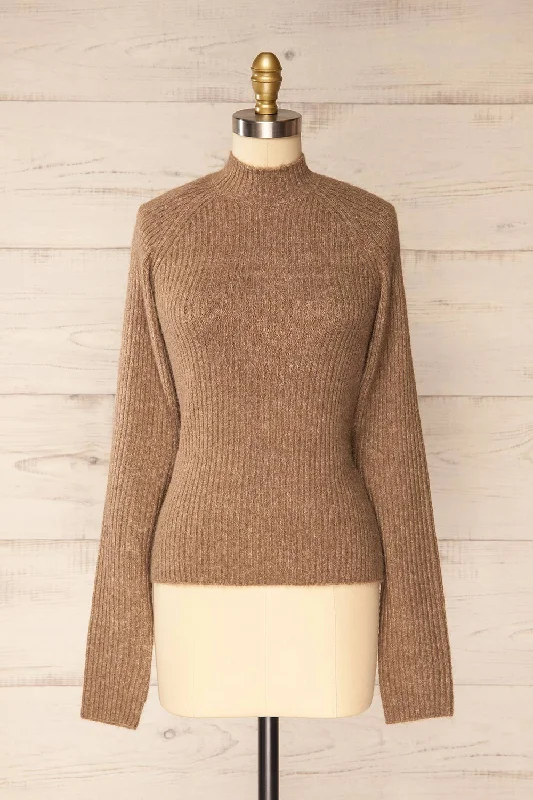 Luanda Taupe | Long Ribbed Sweater