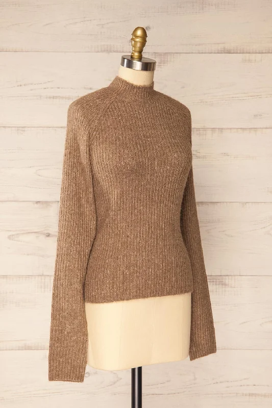 Luanda Taupe | Long Ribbed Sweater