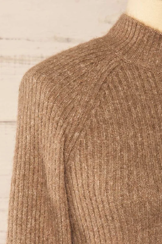 Luanda Taupe | Long Ribbed Sweater