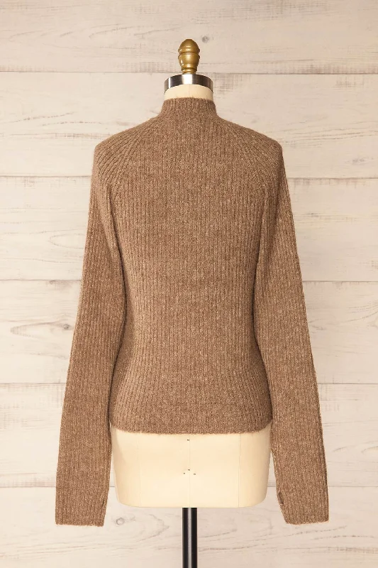 Luanda Taupe | Long Ribbed Sweater