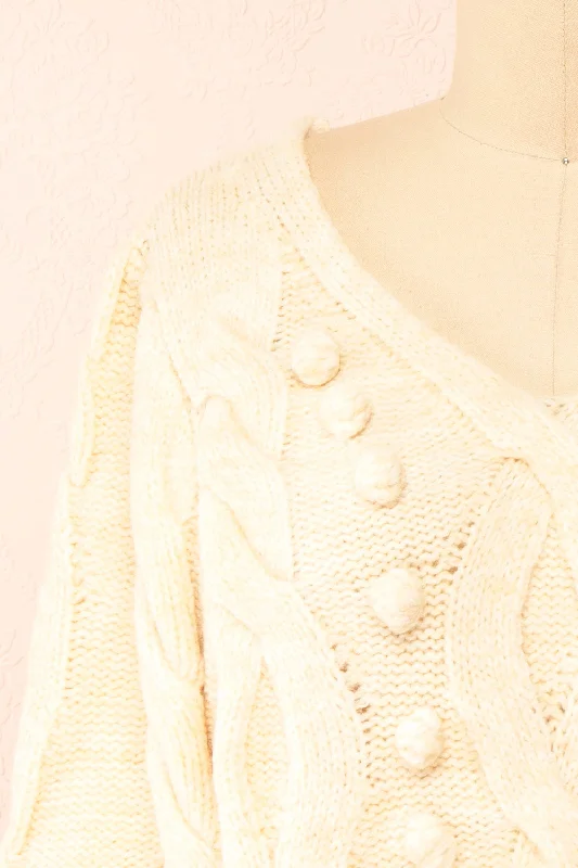 Maloune | Beige Sweater w/ Pompoms