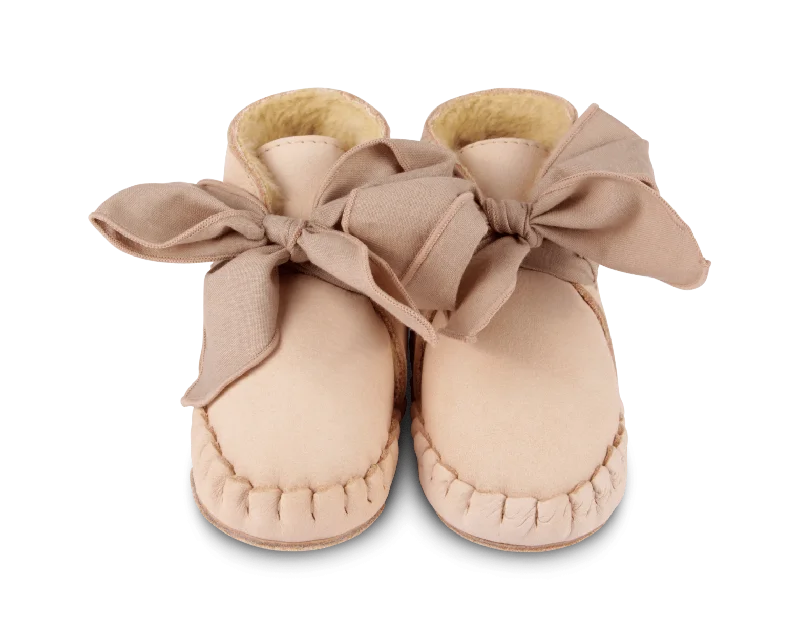 Pina Organza Booties | Powder Nubuck + Mocha Cotton