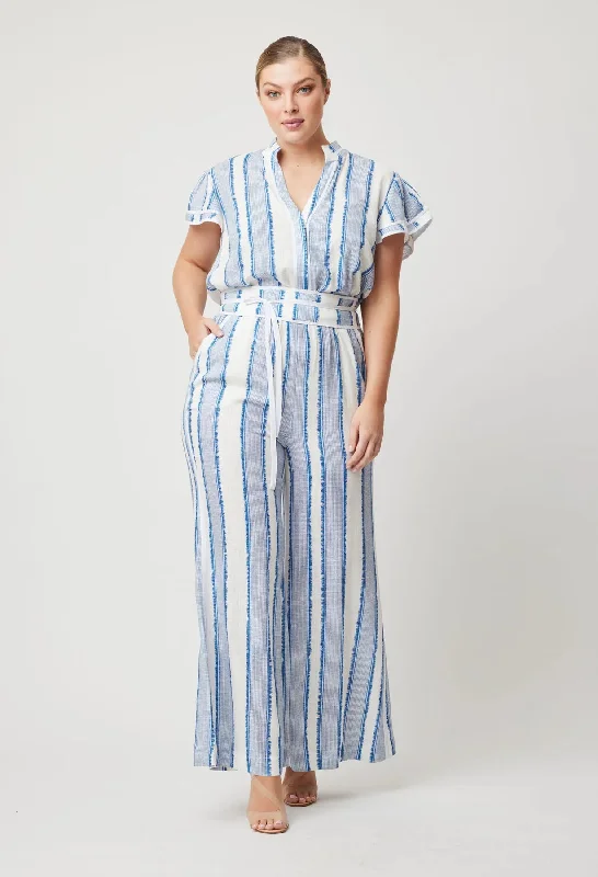 POSITANO VISCOSE LINEN JUMPSUIT | Sorrento Stripes