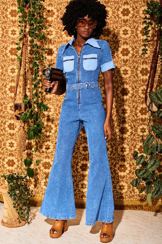 Ramble On Denim Zip Jumpsuit