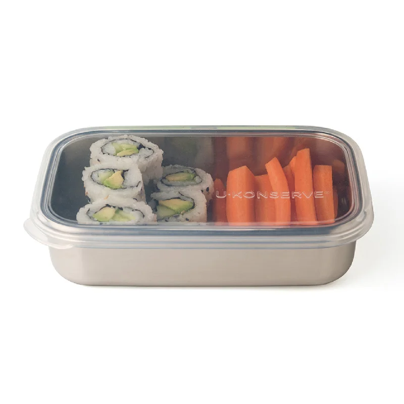 U-Konserve Rectangular Stainless Steel To Go Container - 25oz / Assorted Lid Colours