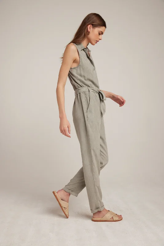 Sleeveless Belted Jumpsuit