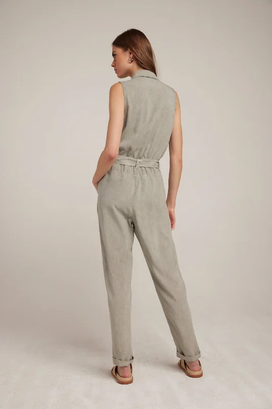 Sleeveless Belted Jumpsuit