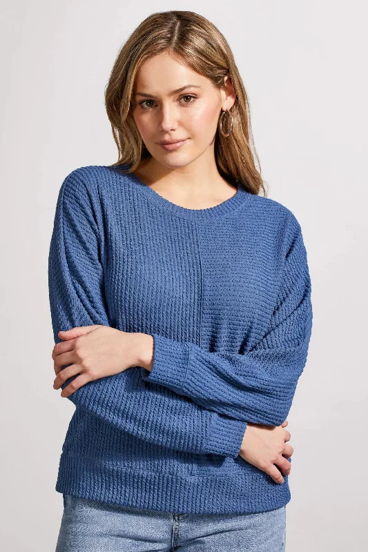 Tribal Textured Knit Sweater Bluejay