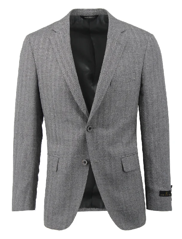 Grey Herringbone Sport Coat