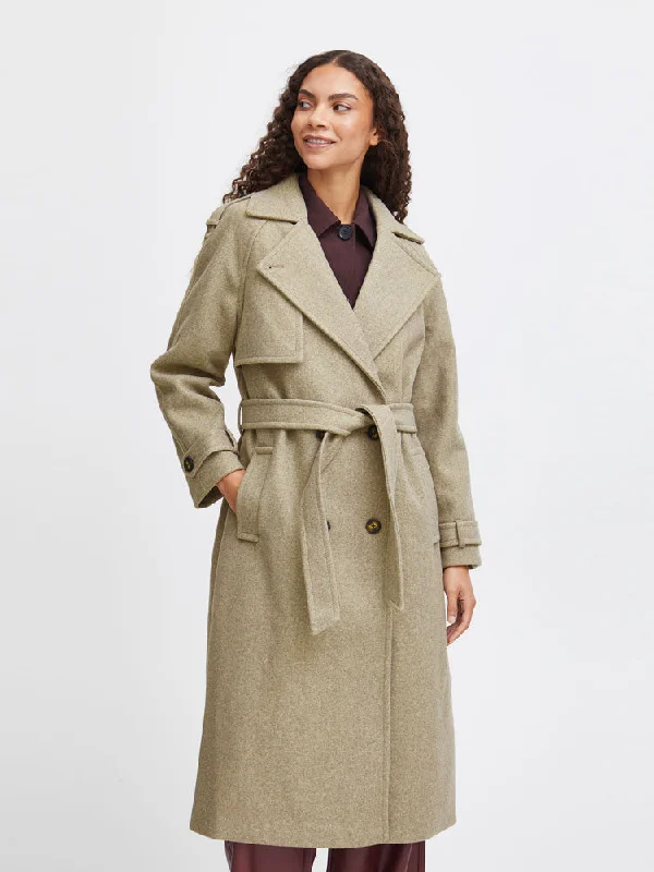 B Young ByCilia Trench Coat Sepia Tint