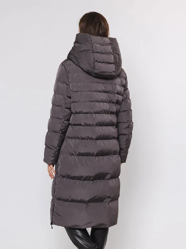 Rino & Pelle Keila Reversible Long Coat Graphite & Purple