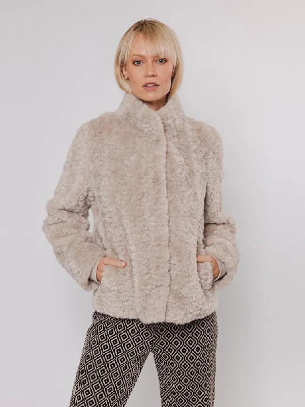 Rino & Pelle Kion Faux Fur Jacket Beige