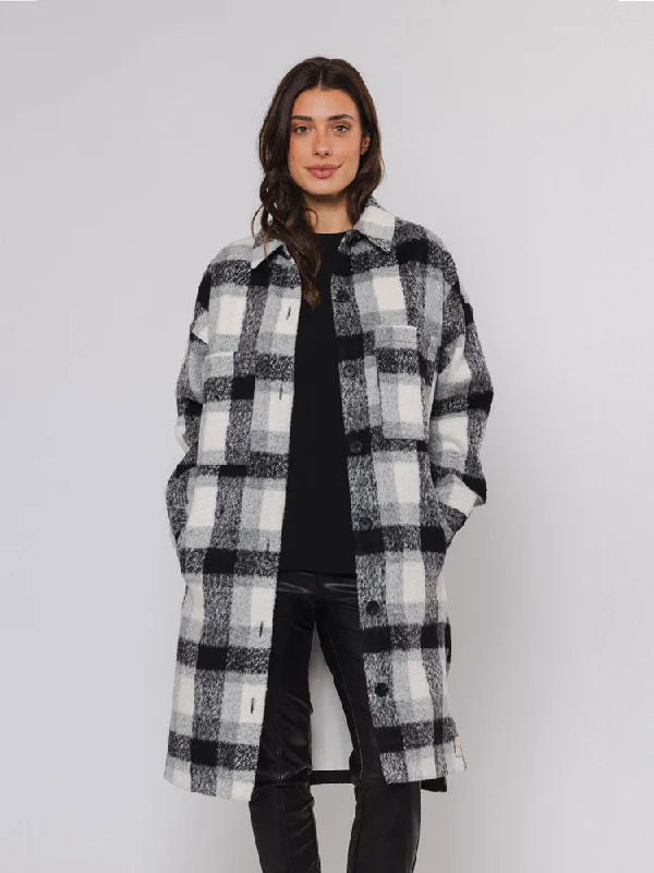 Rino & Pelle Trina Long Overshirt Snow White Check