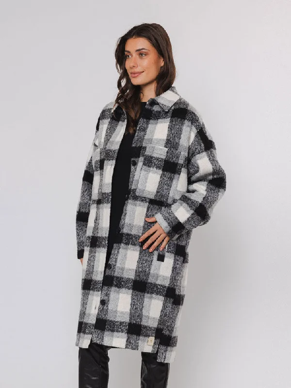 Rino & Pelle Trina Long Overshirt Snow White Check